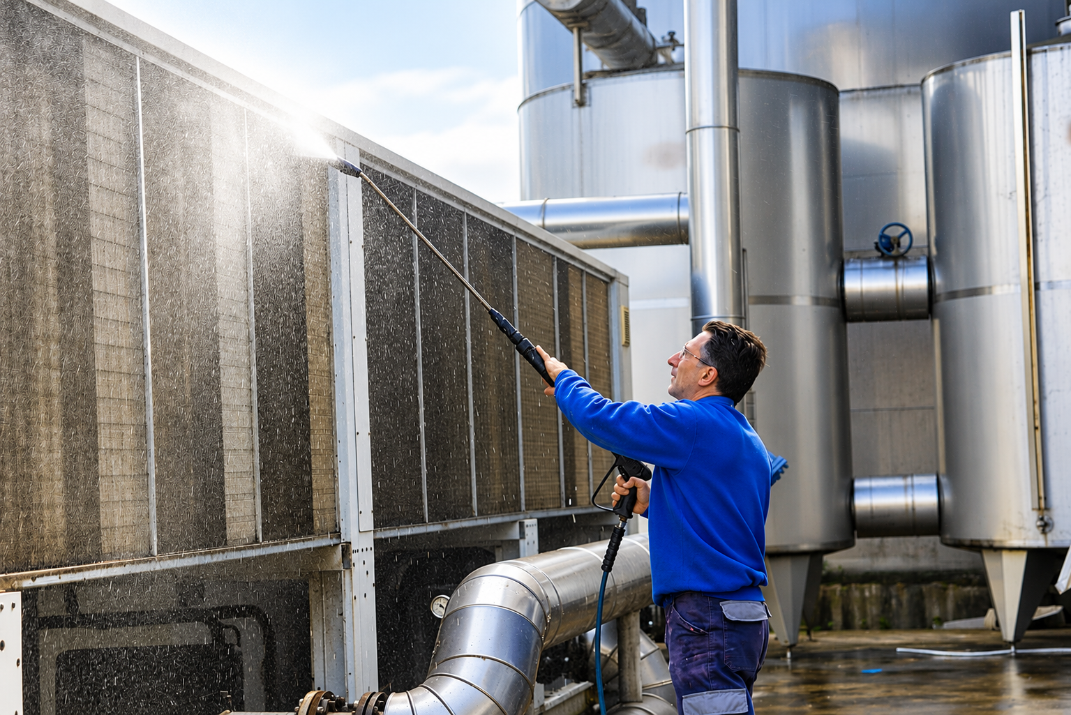 Commercial AHU cleaning and air handling unit cleaning by Extract Assure, commercial duct cleaning, AHU and duct cleaning and ventilation hygiene UK